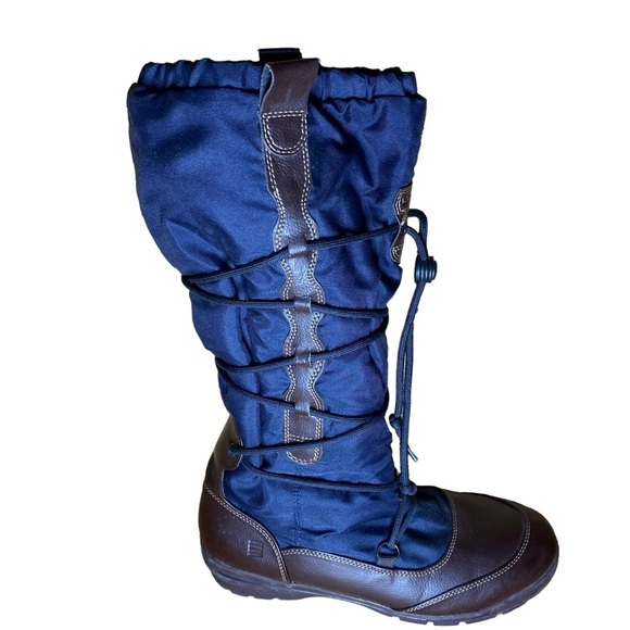 Lands End‎ blue tall lace-up boots #393496 size 10B - Picture 4 of 11